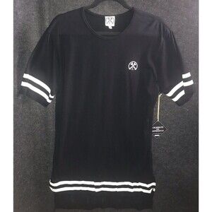Civil Regime T Shirt Mens Medium Black White Stripe Logo Casual Short Sleeve Tee